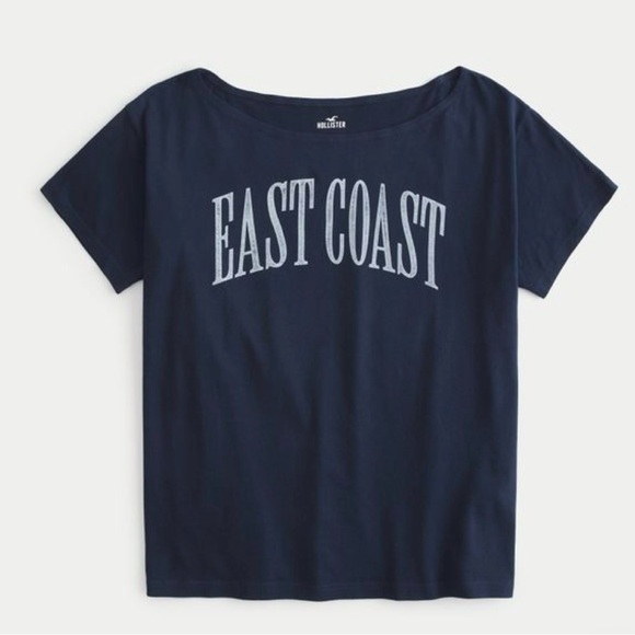 Hollister Tops - NWT Hollister Navy 'East Coast' Short Sleeve Graphic Tee
